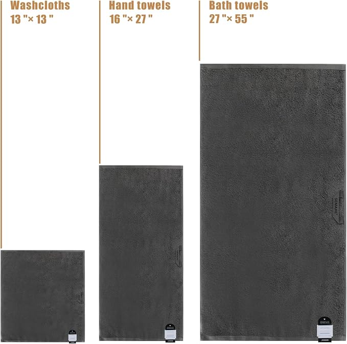 SEMAXE 18-Pack Bath Towel Set Include 6 Bath Towels, 6 Hand Towels, 6 Wash - Image 5