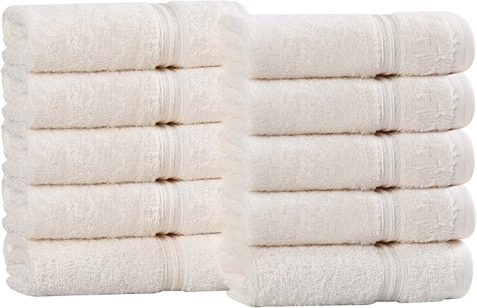 Superior Egyptian Cotton 10-Piece Face Towel Set, Small Towels by SUPERIOR