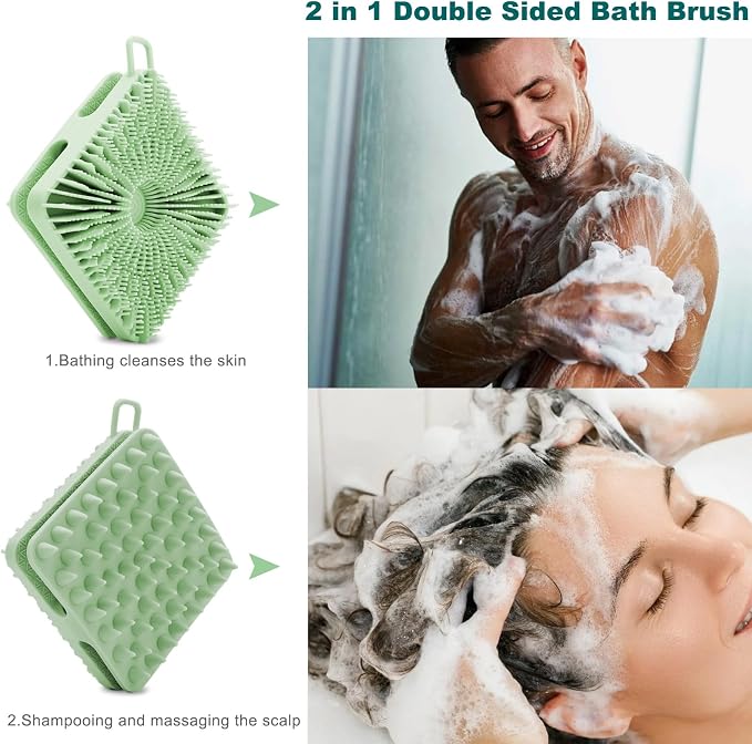 Silicone Body Scrubber, Silicone Loofah Double-Sided Body Brush, Silicone - Image 3