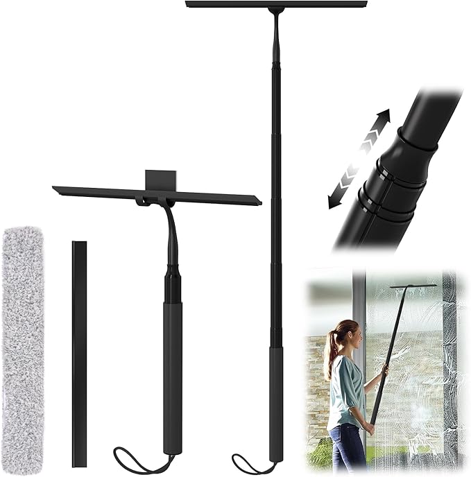 Shower Squeegee with Long Handle, 15-51" Telescopic Squeegee by RAKOVAR