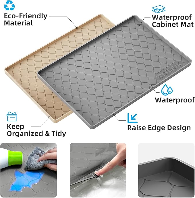 Silicone Under Sink Mat 25" x 19", kitchen Essentials and Gadgets, Shelf liner - Image 2