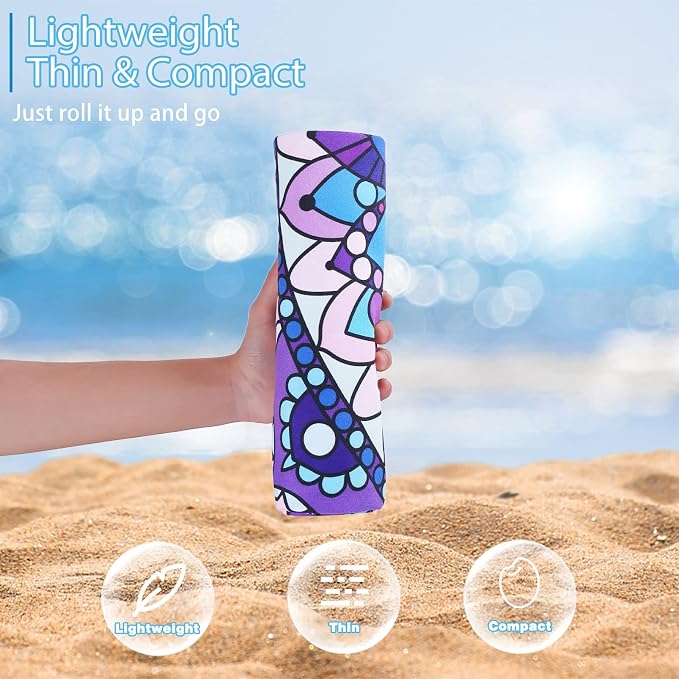 6 Pack Microfiber Thin Lightweight Beach Towel Oversized 71x32 Extra Large Sand - Image 2