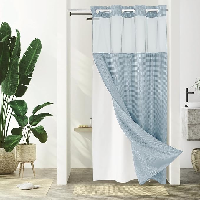 Gibelle Stall Small Shower Curtain 36x74, Waffle Weave Shower Curtain by Gibelle