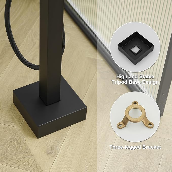 BESy Tub Filler Freestanding Bathtub Faucet Matte Black Floor Mount Tub Faucet - Image 7