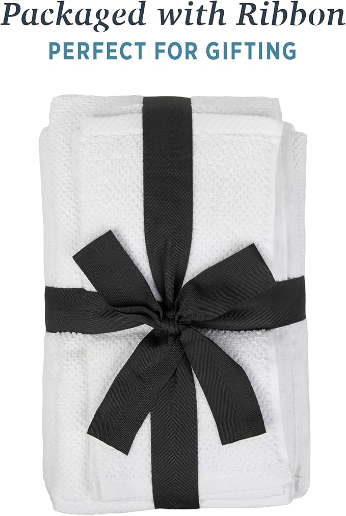 Welhome Franklin Premium 6 Pack Hand Towels Popcorn Textured White Bathroom - Image 4