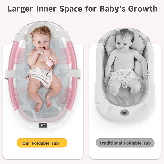 Collapsible Baby Bathtub for Newborn to Toddler 0-36 Months, Spacious Foldable - Image 5