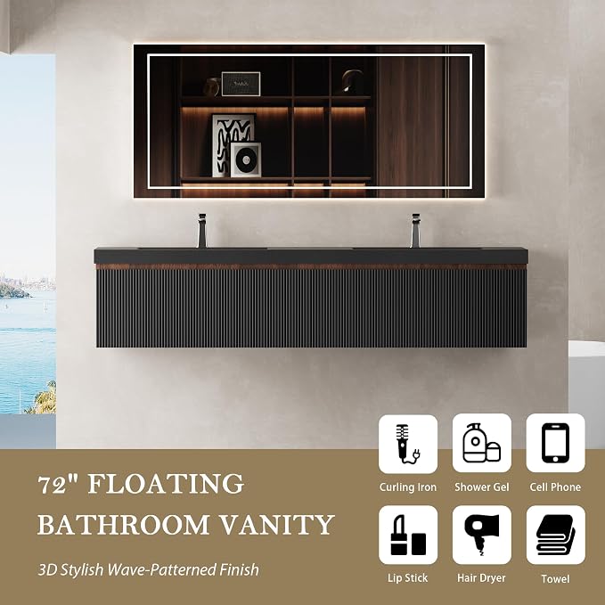 72'' Floating Bathroom Vanity - Image 3