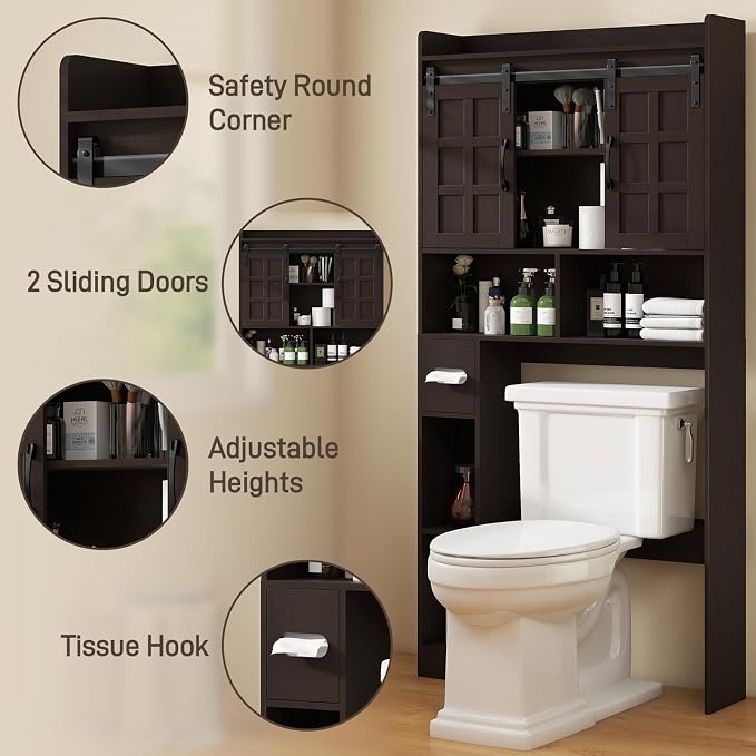 Over The Toilet Storage Cabinet, Farmhouse Storage Cabinet Over Toilet - Image 3