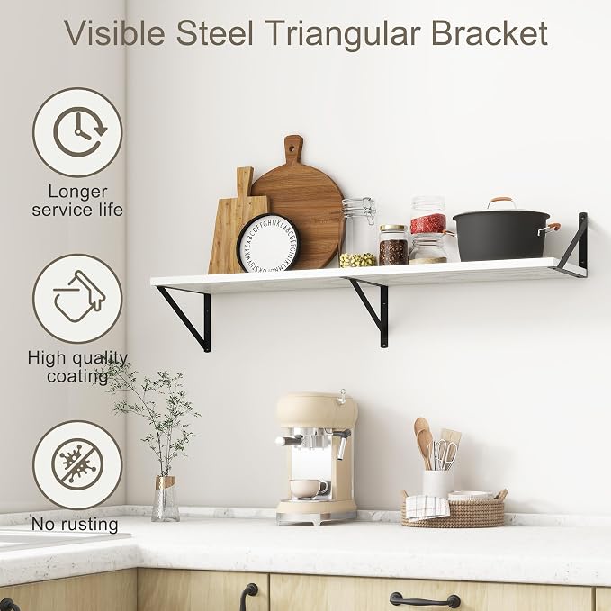 Fun Memories 40 Inch Floating Shelves, 10 Inch Deep Wall Shelf, 40 x 10 - Image 5
