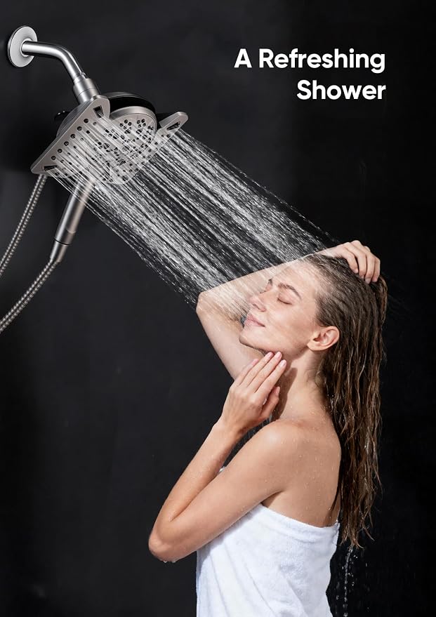 Shower Head with Handheld High Pressure, Rain Shower Head with Fixed Showerhead - Image 6
