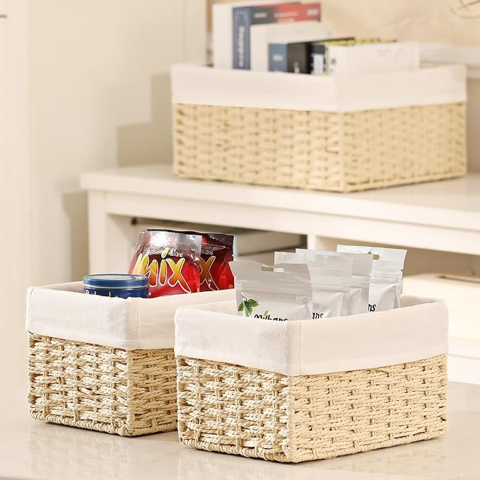 Vagusicc Wicker Basket, Decorative Bathroom Wicker Storage Basket Bins - Image 4