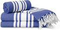 Turkish Cotton Beach Towel Pack of 4 & 1 Boho Tote Bag by Occosa-LuxuryHammamTowels