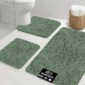 GORILLA GRIP Bathroom Rug Sets 3 Piece, Bath Mat Set and Oval Toilet Base by GorillaGrip