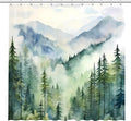 Coveted Goods Mountain Forest Shower Curtain 72” x 72”, Waterproof Polyester by Coveted+Goods