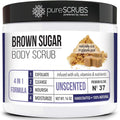pureSCRUBS Premium Unscented Brown Sugar Body Scrub | Large 16oz Jar | Face by pureSCRUBS