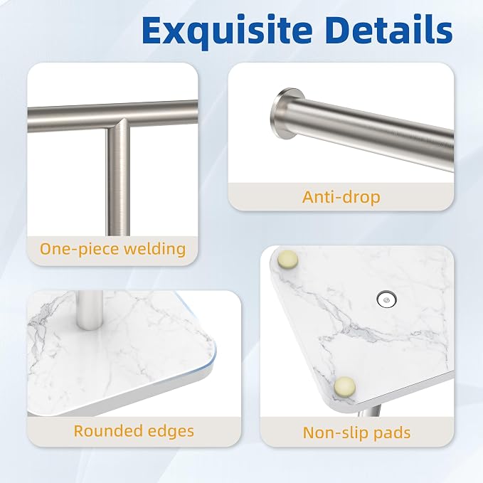RUACQ Hand Towel Holder, T-Shape Free Standing Hand Towel Holder Stand - Image 5