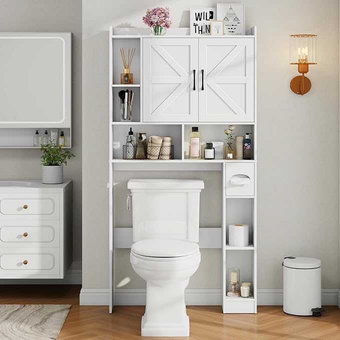 Vabches Over The Toilet Storage Cabinet, Farmhouse Storage Cabinet Over Toilet - Image 4
