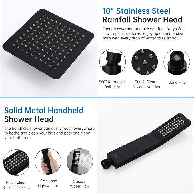 G-Promise All Metal 10 Inches Rainfall Shower Head - Image 5