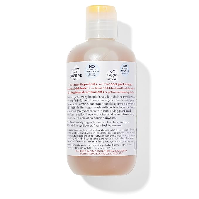 California Baby Super Sensitive Baby Shampoo and Body Wash | 100% Plant-Based | - Image 2