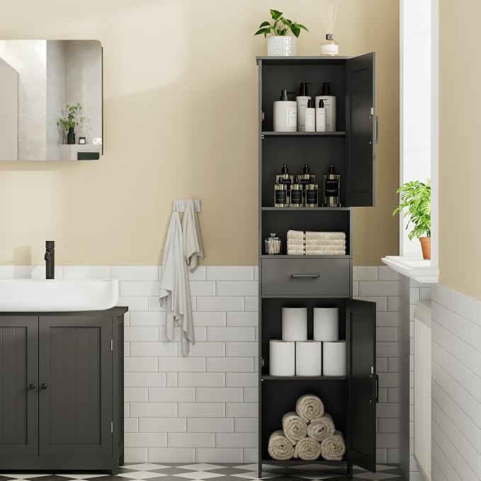 Homhedy 67" H Tall Bathroom Storage Cabinet - Image 2