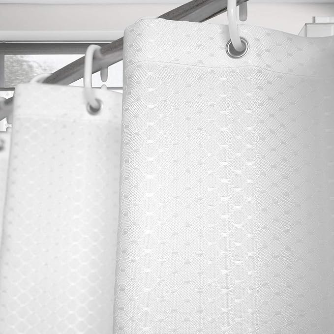 AooHome Extra Long 72x86 Inch Shower Curtain, Fabric Waffle Weave Decor Bath - Image 5