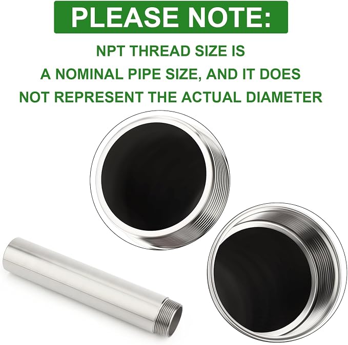TAISHER 1PCS Stainless Steel Pipe Fittings, 1-1/4" NPT Male x 1-1/4" NPT Female - Image 4