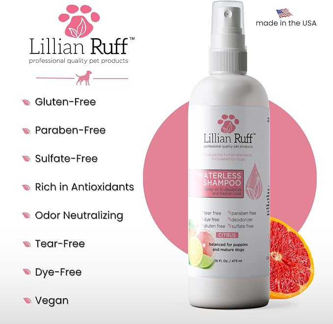 Lillian Ruff Waterless No-Rinse Dog Dry Shampoo Spray - Image 5