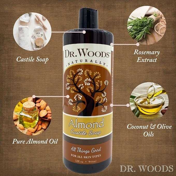 Dr. Woods Pure Almond Oil Liquid Castile Soap - Image 4