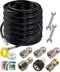 Hourleey Sewer Jetter Kit for Pressure Washer 150FT, Drain Cleaner Hose 1/4 by Hourleey