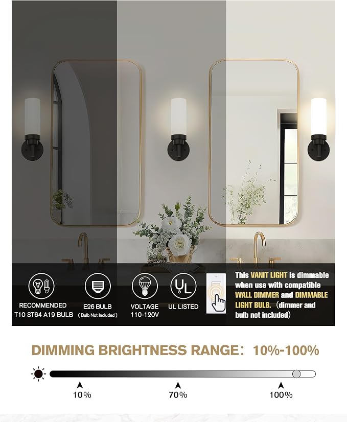 Emak Modern Wall Sconce Set of 2, Farmhouse Wall Lamp - Image 2