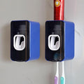 2 Slot Toothbrush Holder and Toothpaste Dispenser Wall Mounted, Automatic by LUEXBOX