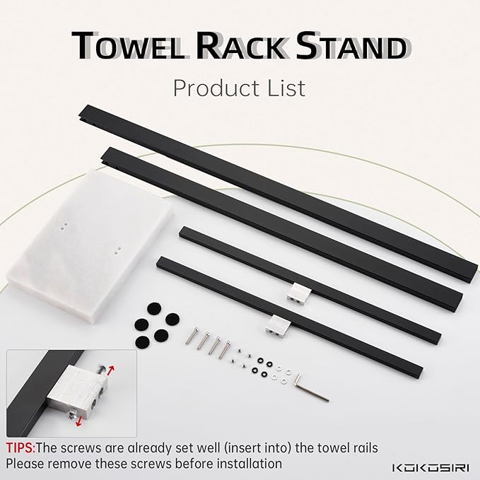 KOKOSIRI Bathroom Towel Racks 2-Tier Standing Towel Bars - Image 7