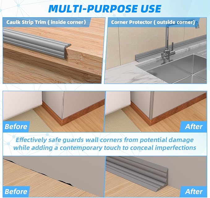 10FT Flexible Wall Corner Protector Moulding Trim, Peel and Stick Inside & - Image 6