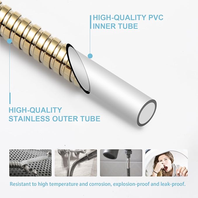 OFFO Shower Hose, 60 in Kink Free Stainless Steel Shower Hose Attachment - Image 5