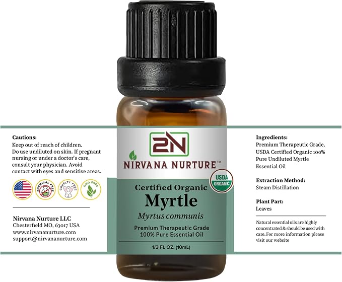 Myrtle Essential Oil USDA Certified Organic, 100% Pure Natural Premium Grade - Image 8