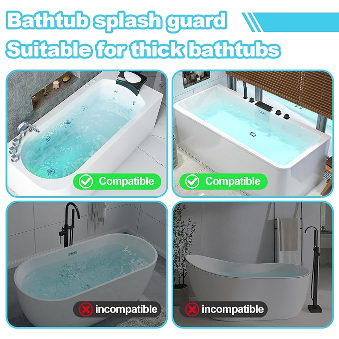 Bathtub Splash Guard for Kids – 31.5 Inch Silicone Tub Ledge Shelf - Image 6