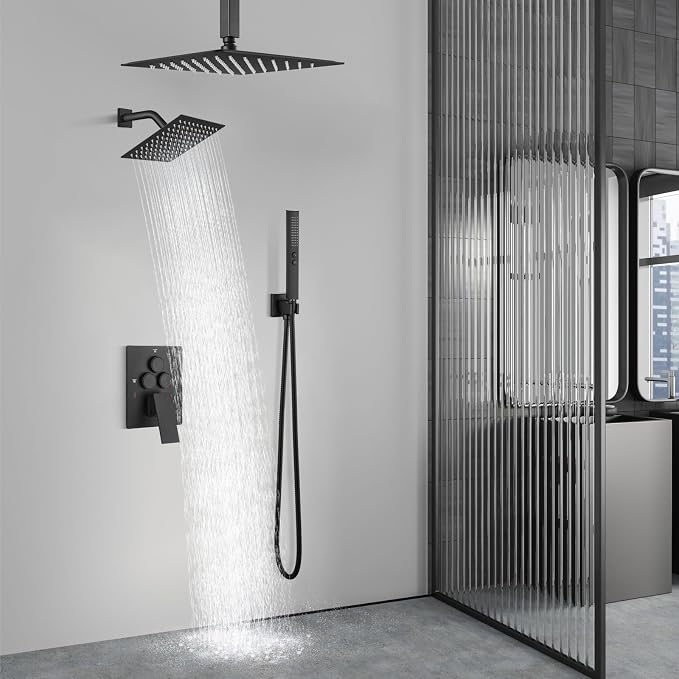Aolemi Shower Faucet Set Ceiling Mount Shower System Rough-in Valve and Shower - Image 8