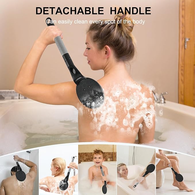 Back Scrubber Anti Slip for Shower, 21.7” Detachable Back Bath Brush for Shower - Image 3