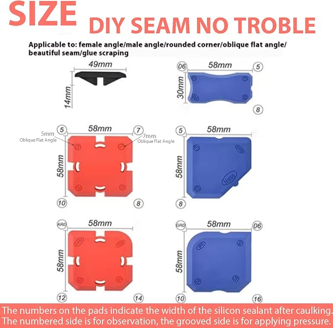Professional Silicone Caulking Tool Kit, Reusable Silicone Profiling Kit - Image 3
