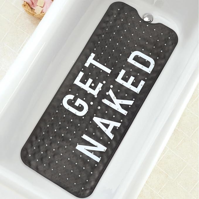 Bathtub Mat Non Slip, Get Naked Extra Long Bath tub Mat Shower Floor Mat by BathtubMat