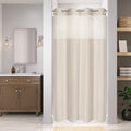 Stall No Hooks Needed Linen Textured Shower Curtain by EACHOPE