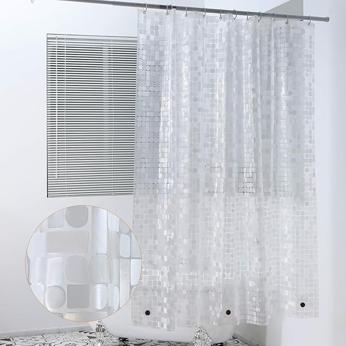 WELTRXE EVA Shower Curtain Liner Waterproof, Thick Liner Without Chemical Smell - Image 7