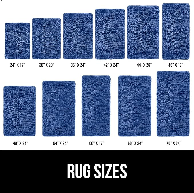 GORILLA GRIP Bath Rug Mat 60x24, Thick Soft Absorbent Chenille, Quick Dry - Image 6
