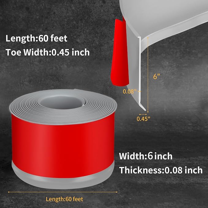 Flexible Baseboard Molding Trim 6 Inch Self-Adhesive Vinyl Wall Base Peel and - Image 2