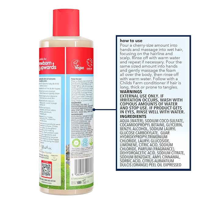 Childs Farm, Kids Hair & Body Wash - Image 2