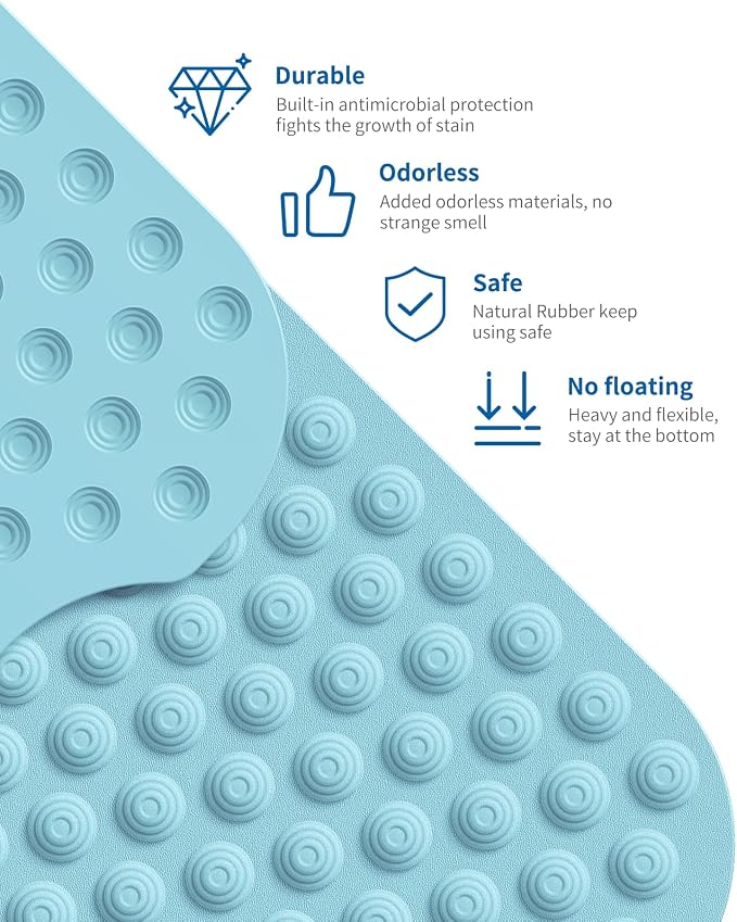 Bligli Bathtub Mat Non-Slip Without Suction Cups, 39x16inch Extra Long Bath Mats - Image 3