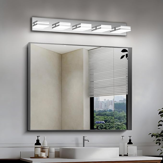 Modern LED Bathroom Lights Fixtures, Stainless Steel Chrome Acrylic Wall - Image 6