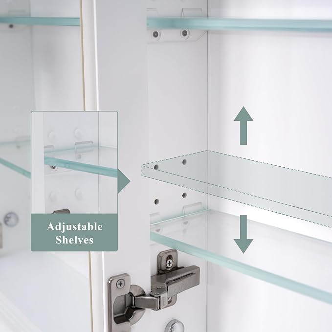 WELLFOR 24"x 32" Bathroom Medicine Cabinet - Image 9