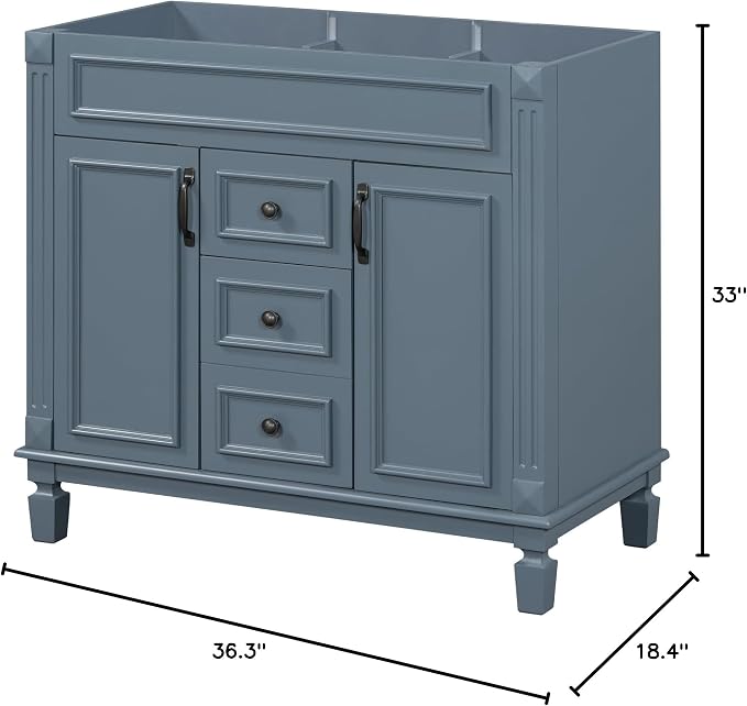 Favfurish 36" Bathroom Vanity Without Top Sink, Modern Freestanding Bath - Image 8