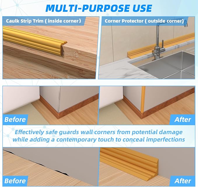 40FT Flexible Wall Corner Protector Moulding Trim, Peel and Stick Inside & - Image 6